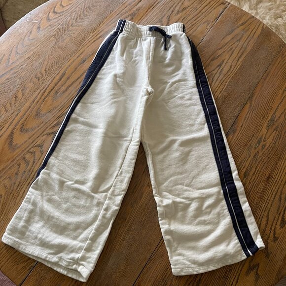 ZARA kids white sweat pant with navy stripe/kids 10 - Picture 1 of 5